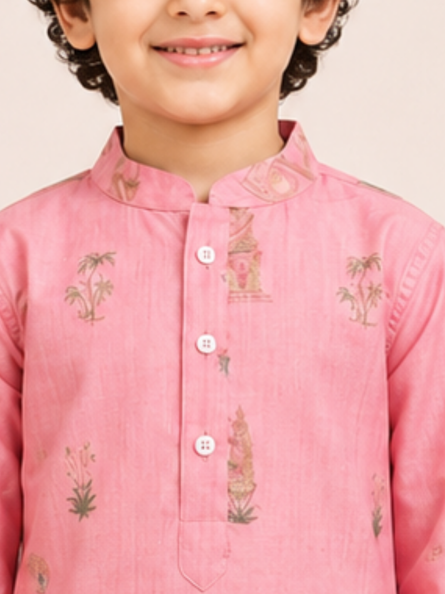 Boys Printed Kurta Dhoti Set