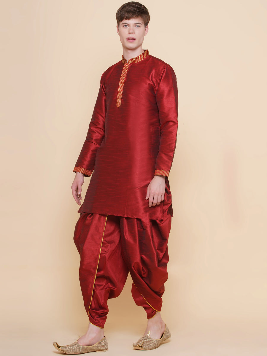 Sethukrishna Mens Embroidery Kurta and Dhotipant Set