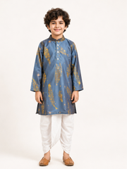 Boys Printed Kurta Dhoti Set