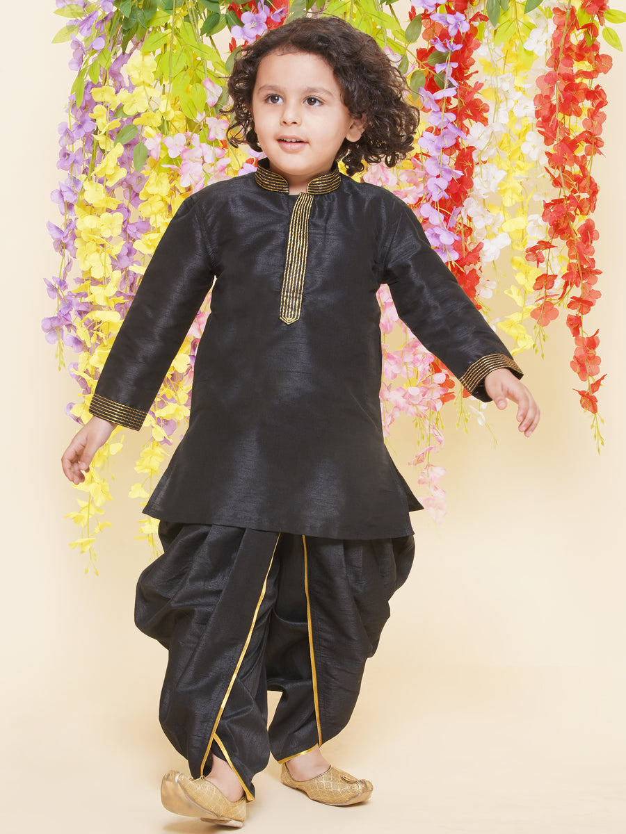 Sethukrishna Boys Slub Dupion Embroidered Kurta