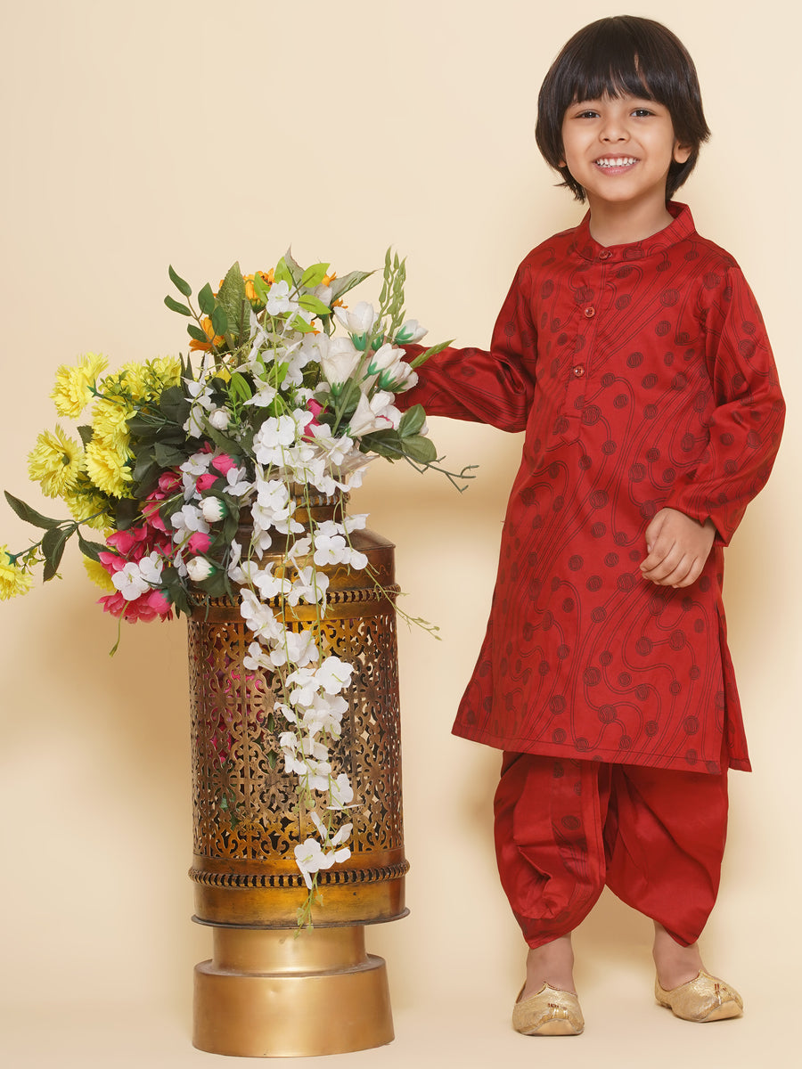 Boys Ball Design Printed Kurta DhotiPant Set