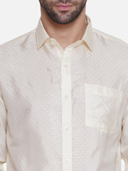 Sethukrishna Mens Solid Colour Self Design Shirt