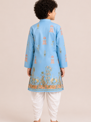 Boys Printed Kurta Dhoti Set