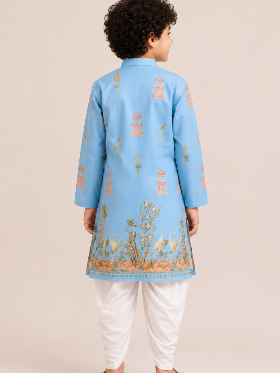 Boys Printed Kurta Dhoti Set