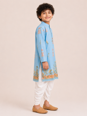 Boys Printed Kurta Dhoti Set