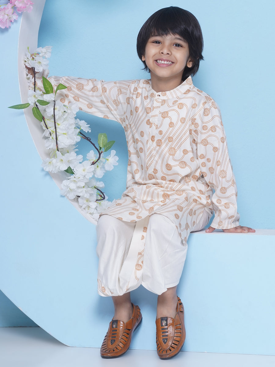 Boys Ball Design Printed Kurta DhotiPant Set