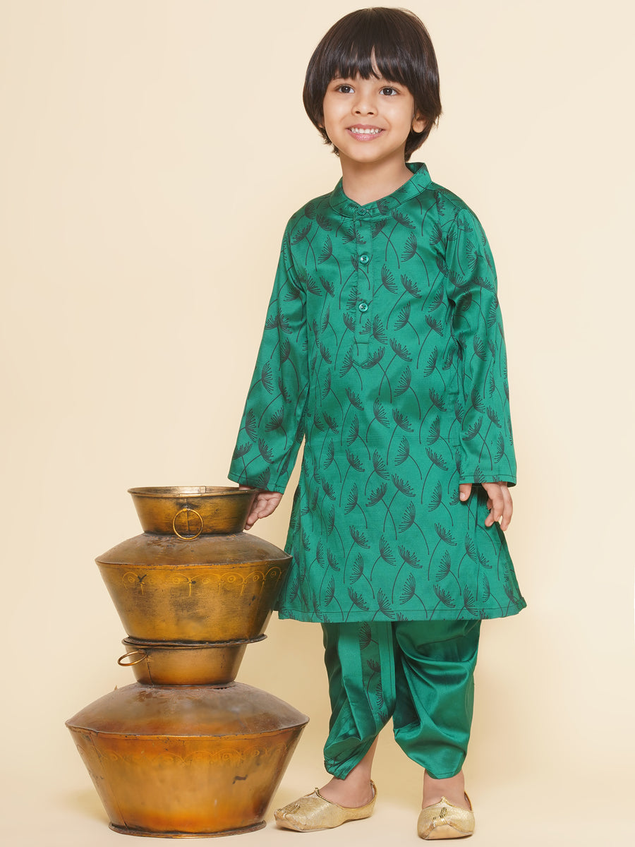 Boys Flower Design Printed Kurta 