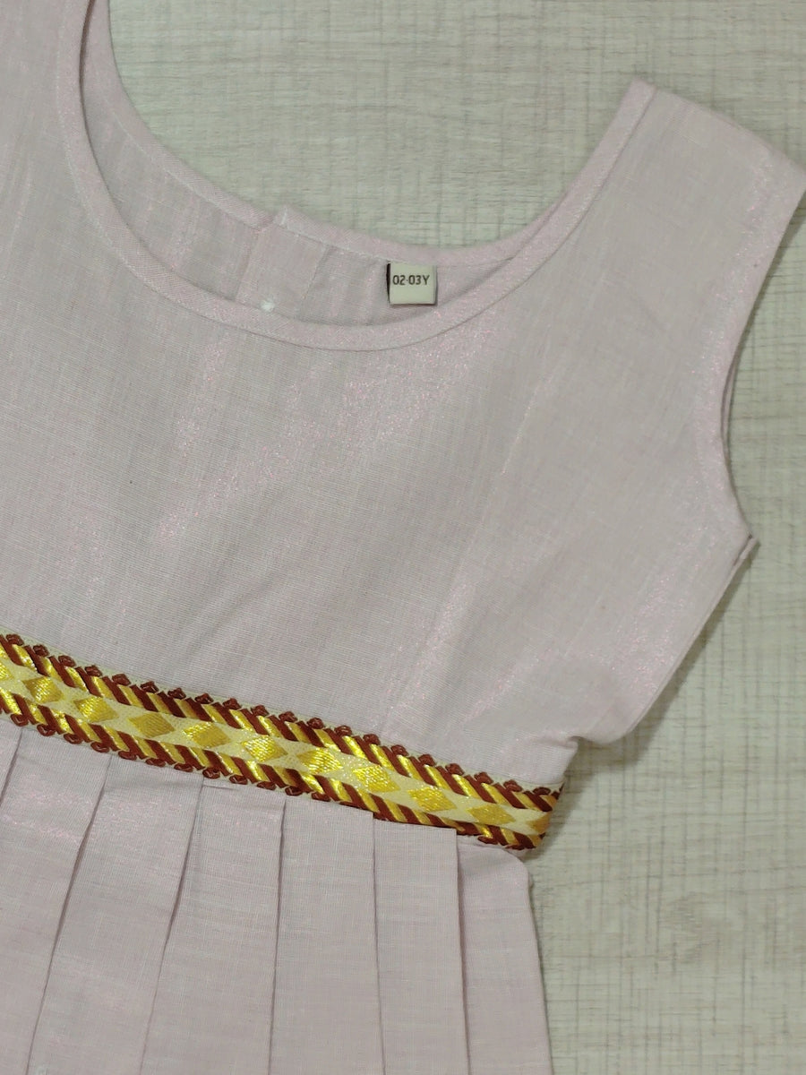 Girls Solid Color Ethnic Pavadai Set