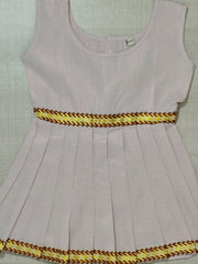 Girls Solid Color Ethnic Pavadai Set