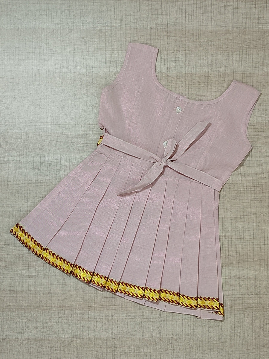 Girls Solid Color Ethnic Pavadai Set