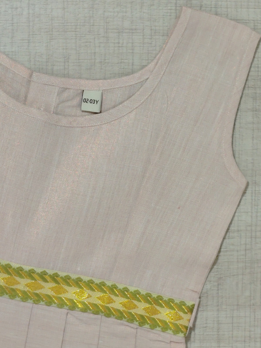 Girls Solid Color Ethnic Pavadai Set