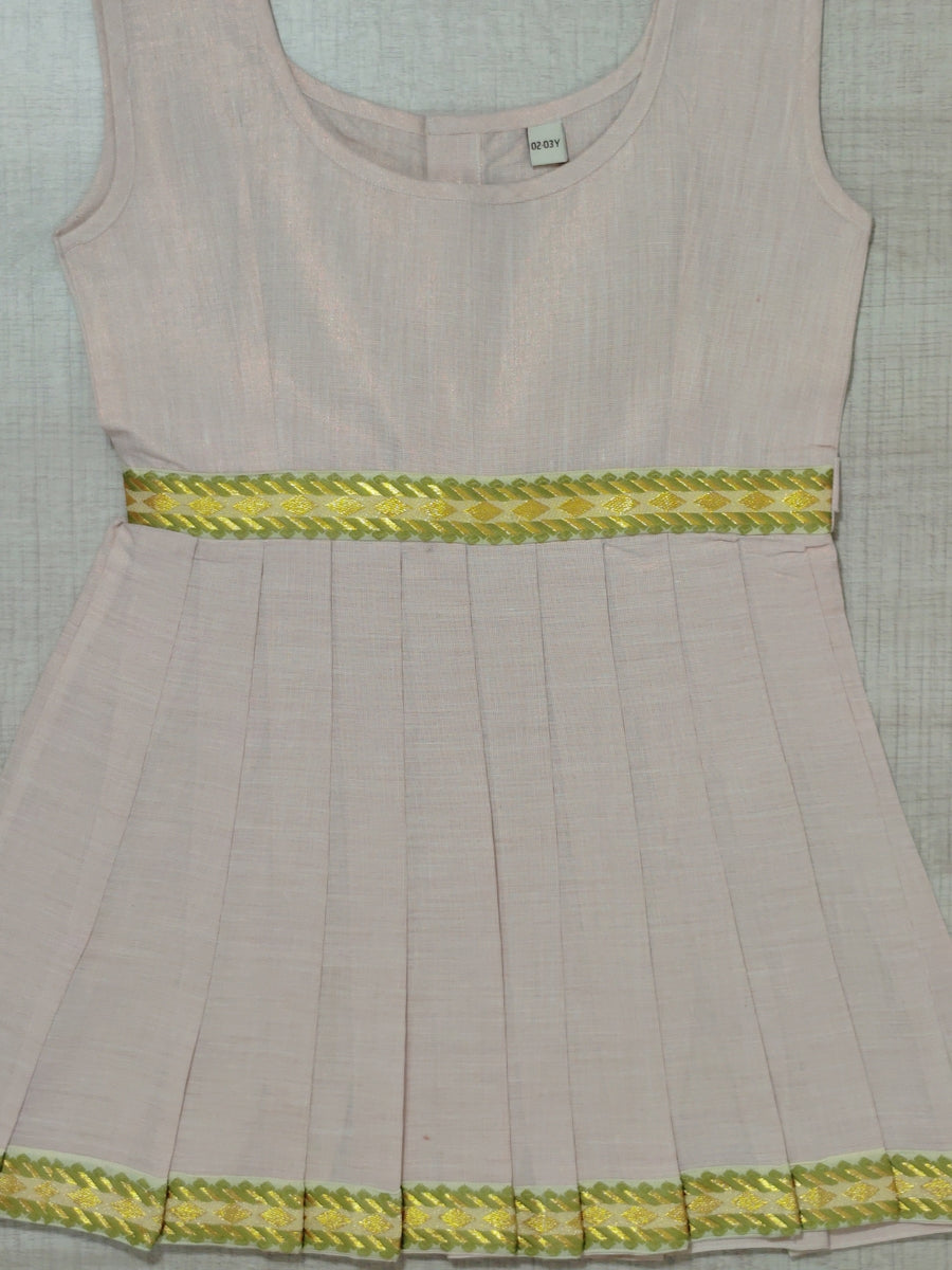 Girls Solid Color Ethnic Pavadai Set