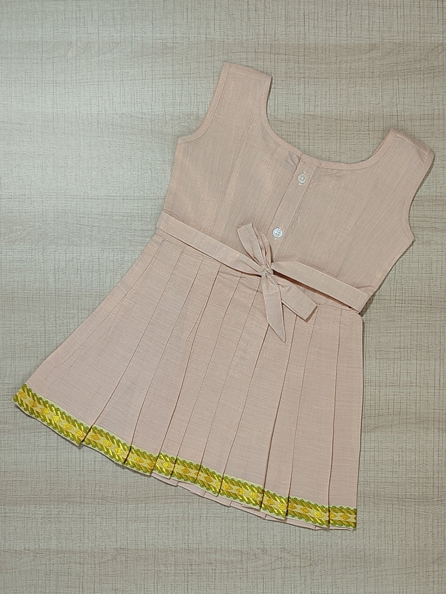 Girls Solid Color Ethnic Pavadai Set