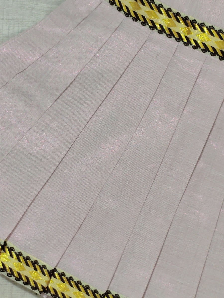 Girls Solid Color Ethnic Pavadai Set