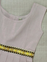 Girls Solid Color Ethnic Pavadai Set