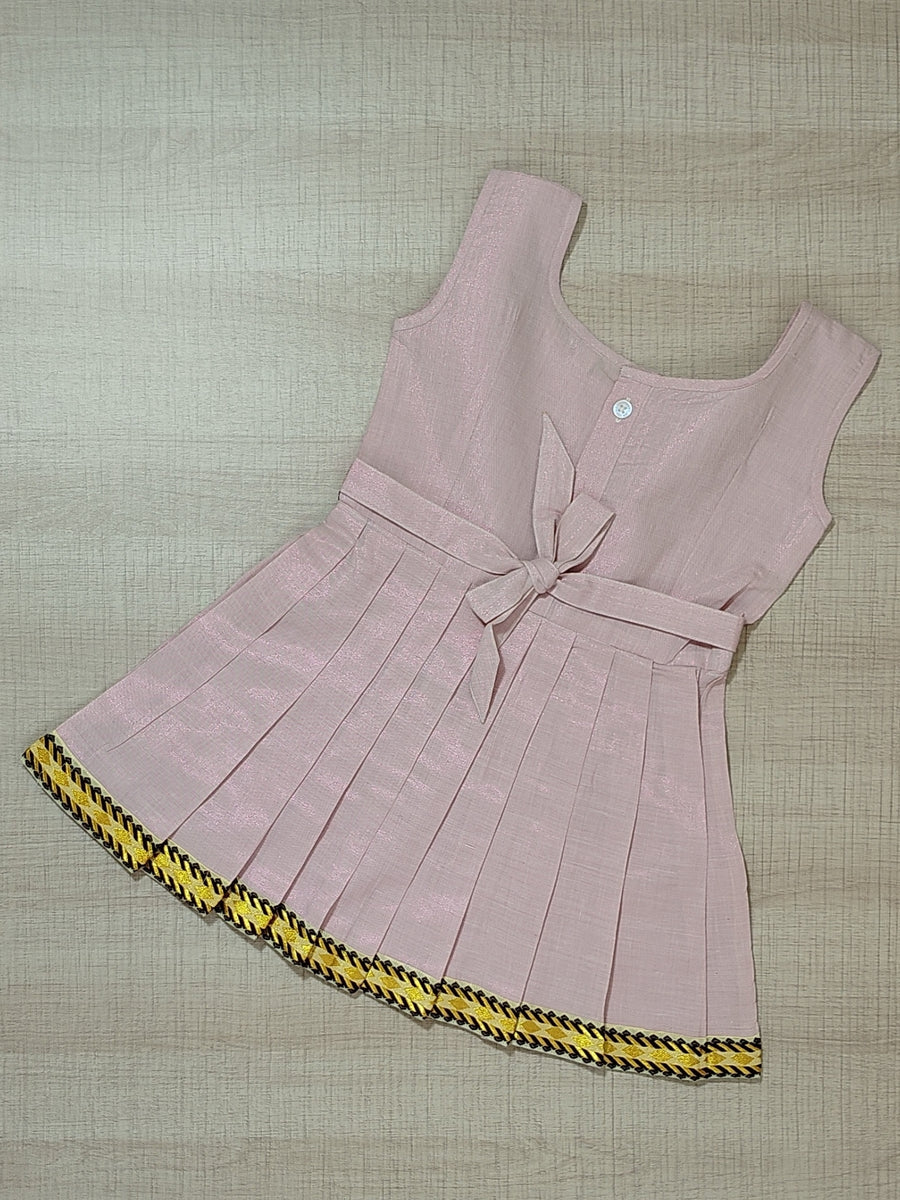 Girls Solid Color Ethnic Pavadai Set