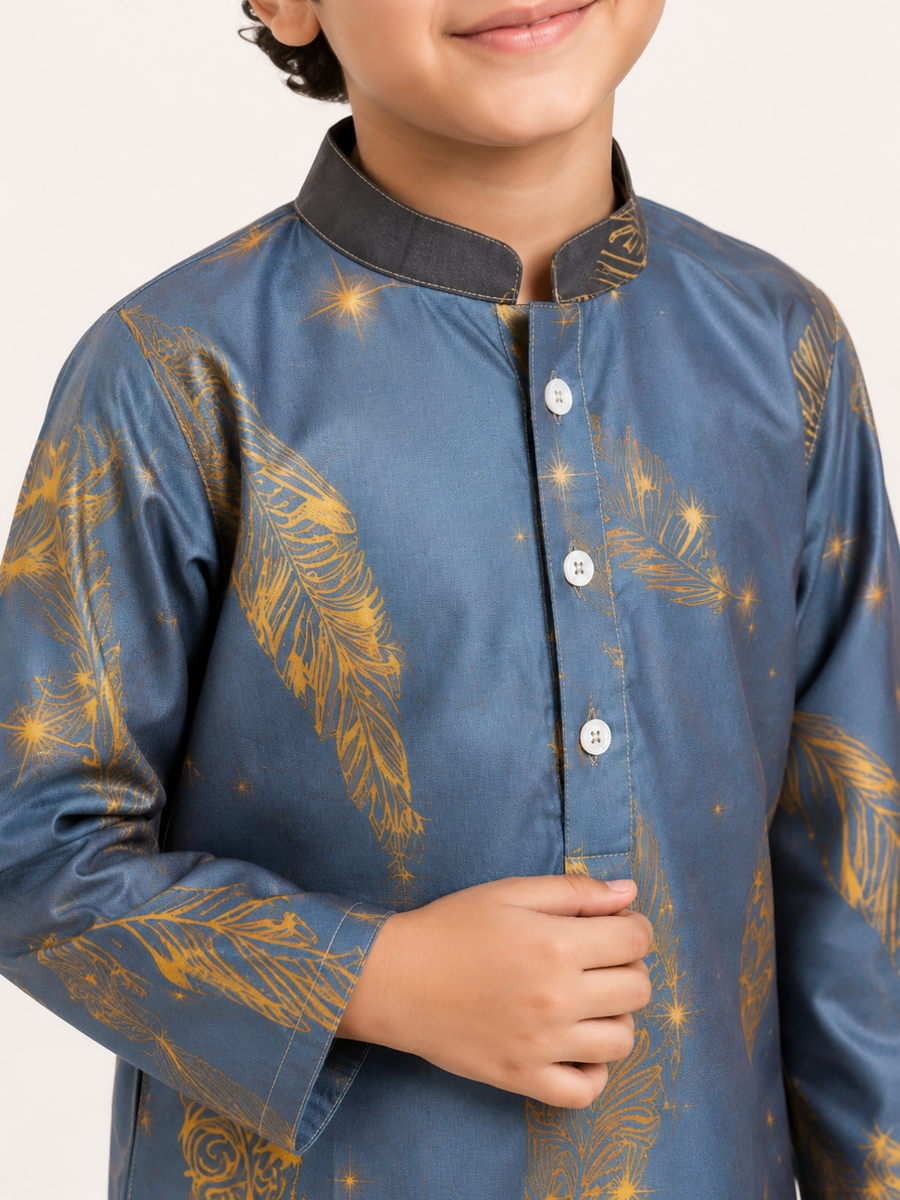 Boys Printed Kurta Dhoti Set
