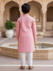 Boys Vibrant Digital Printed Kurta - Petal Pink