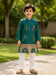 Boys Traditional Kurta Pyjama Set - Green (Style BK138)