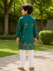 Boys Traditional Kurta Pyjama Set - Green (Style BK138)