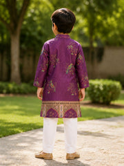 Boys Traditional Kurta Pyjama Set - Purple (Style BK139)