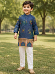 Boys Traditional Kurta Pyjama Set - Blue (Style BK140)