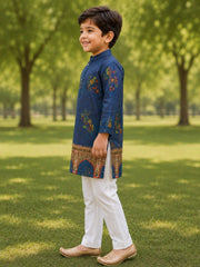 Boys Traditional Kurta Pyjama Set - Blue (Style BK140)