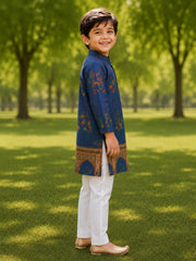 Boys Traditional Kurta Pyjama Set - Blue (Style BK140)