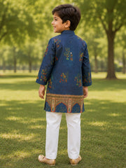 Boys Traditional Kurta Pyjama Set - Blue (Style BK140)