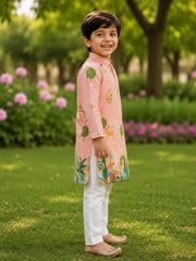 Boys Traditional Kurta Pyjama Set - Pink (Style BK141)