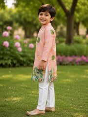 Boys Traditional Kurta Pyjama Set - Pink (Style BK141)