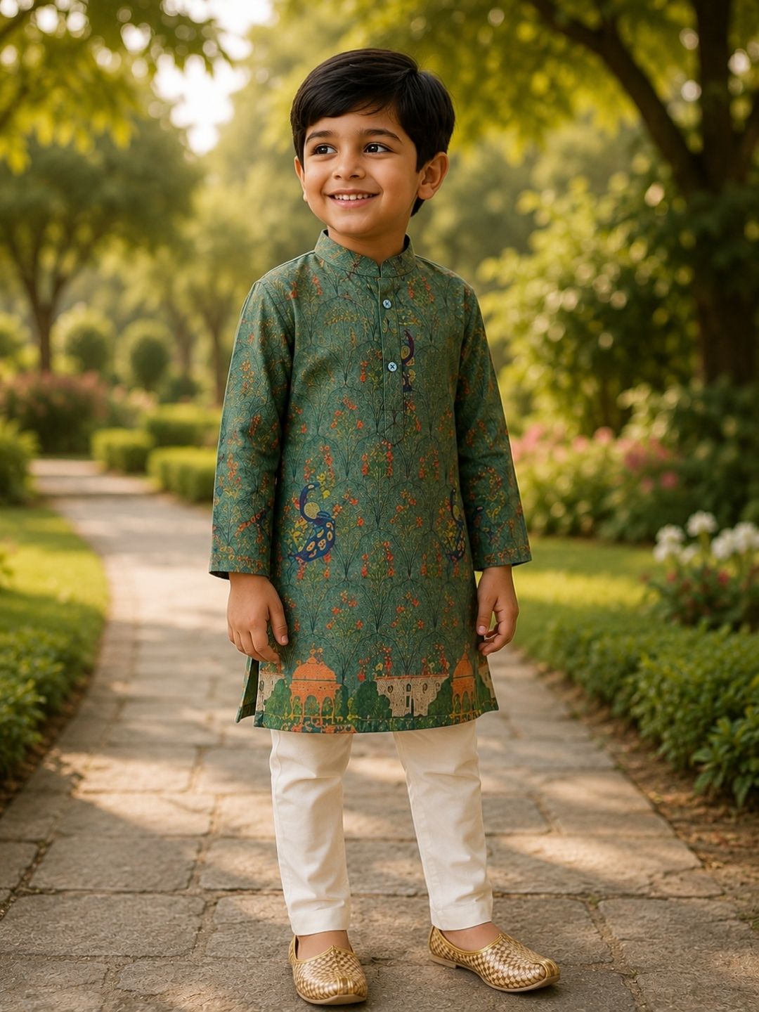 Boys Traditional Kurta Pyjama Set - Grey (Style BK145)