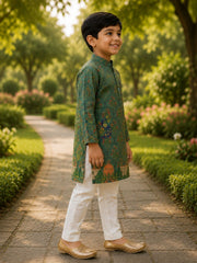 Boys Traditional Kurta Pyjama Set - Grey (Style BK145)