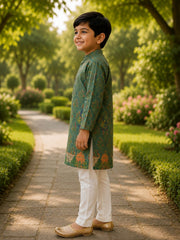 Boys Traditional Kurta Pyjama Set - Grey (Style BK145)