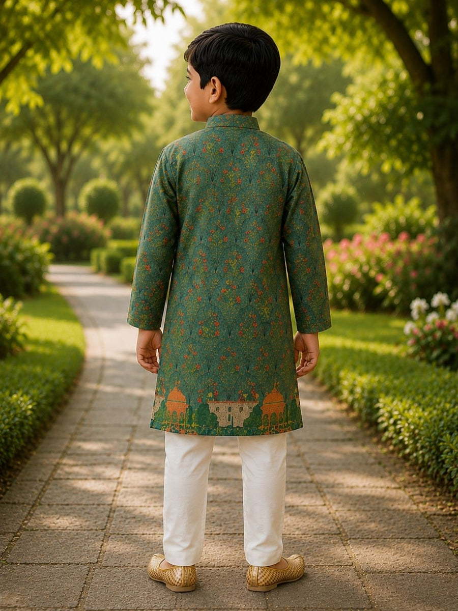 Boys Traditional Kurta Pyjama Set - Grey (Style BK145)