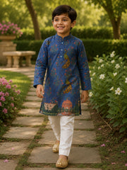 Boys Traditional Kurta Pyjama Set - Blue (Style BK146)