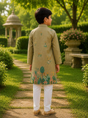 Boys Traditional Kurta Pyjama Set - Grey (Style BK147)