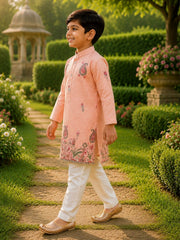 Boys Traditional Kurta Pyjama Set - Light Pink (Style BK150)