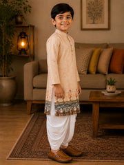 Boys Mandarin Collar Digital Print Ethnic Kurta - Pink (Style BK150) (shown with dhoti pant, not included)
