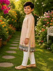 Boys Traditional Kurta Pyjama Set - Pink (Style BK154)