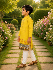 Boys Traditional Kurta Pyjama Set - Yellow (Style BK155)