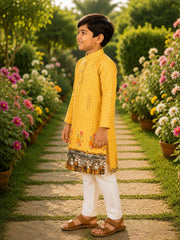 Boys Traditional Kurta Pyjama Set - Orange (Style BK156)