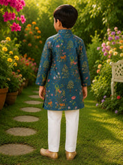 Boys Traditional Kurta Pyjama Set - Blue (Style BK157)