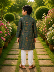 Boys Traditional Kurta Pyjama Set - Grey (Style BK158)