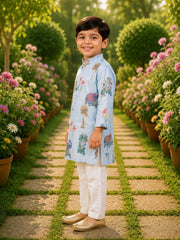 Boys Traditional Kurta Pyjama Set - Blue (Style BK160)