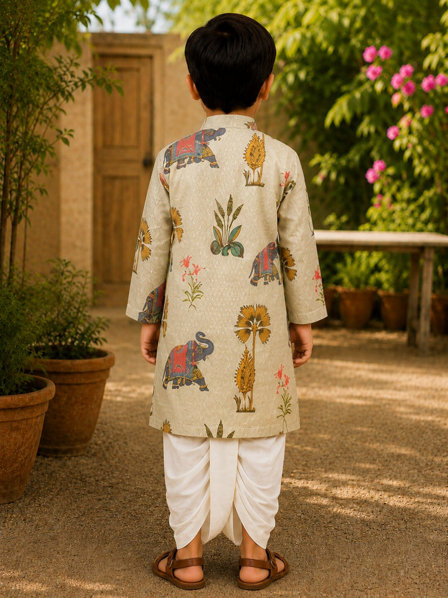 Boys Festive Kurta Dhotipant Set - Pastel Sage (Style BK161)