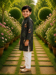 Boys Traditional Kurta Pyjama Set - Dark Grey (Style BK163)
