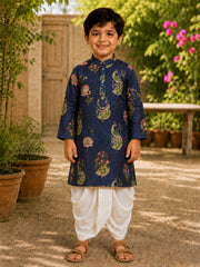 Boys Festive Kurta Dhotipant Set - Royal Navy (Style BK166)
