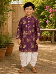 Boys Festive Kurta Dhotipant Set - Purple (Style BK167)
