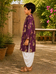 Boys Festive Kurta Dhotipant Set - Purple (Style BK167)